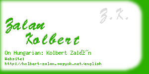 zalan kolbert business card